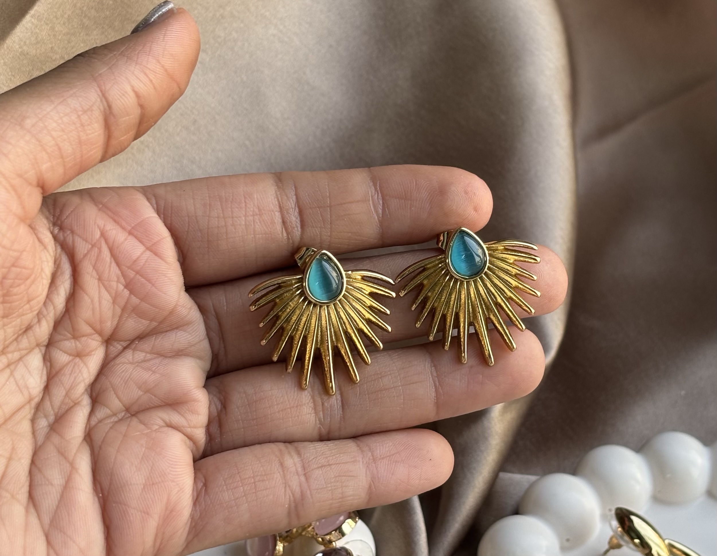 Ethnic Wear Blue Earring