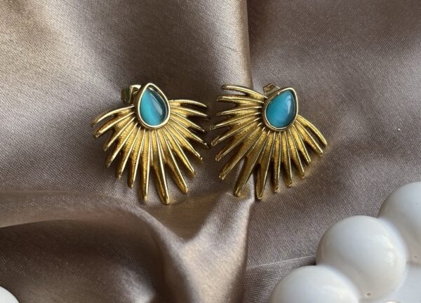 Ethnic Wear Blue Earring - Image 2