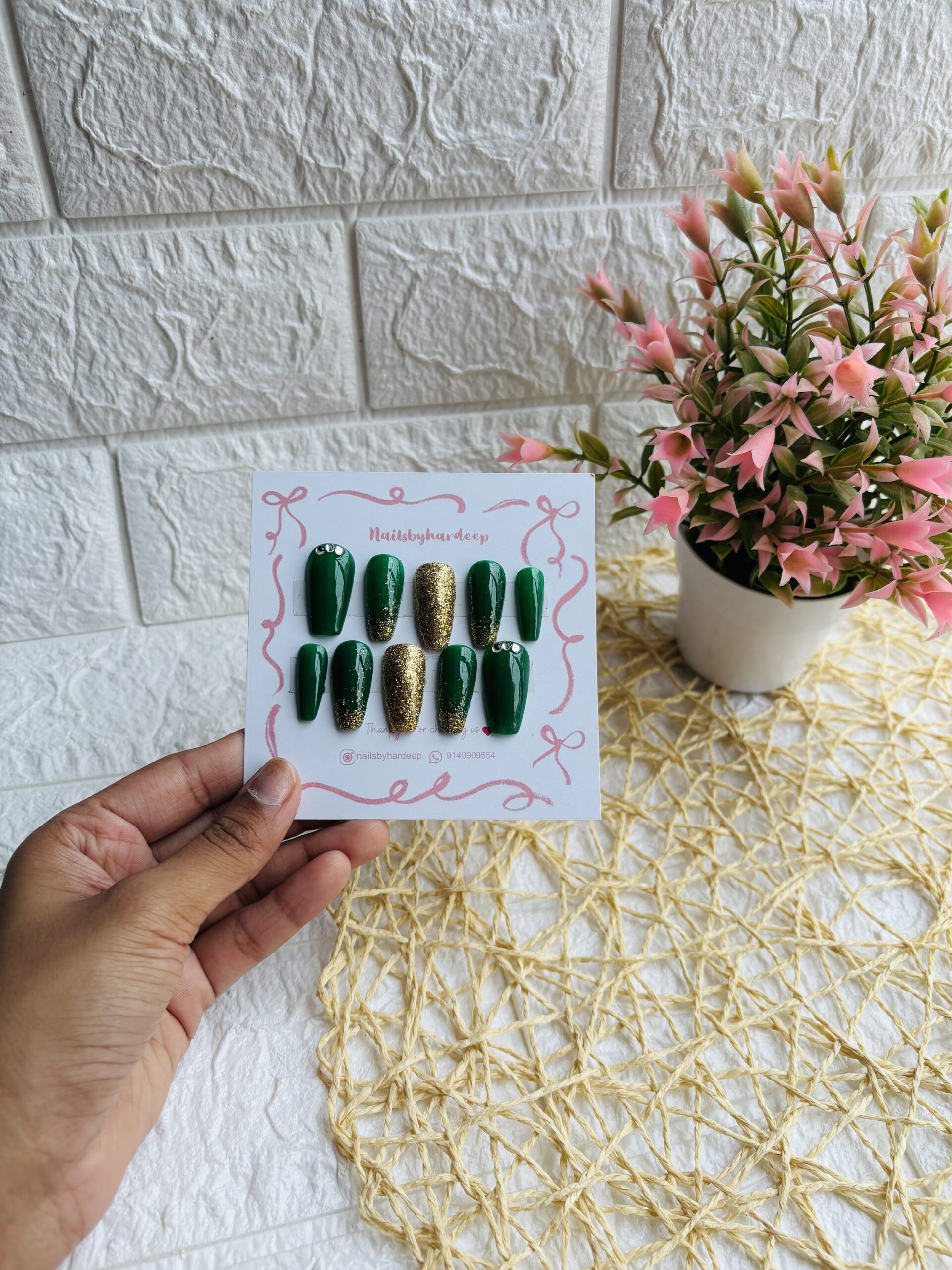 Green Wedding Nails