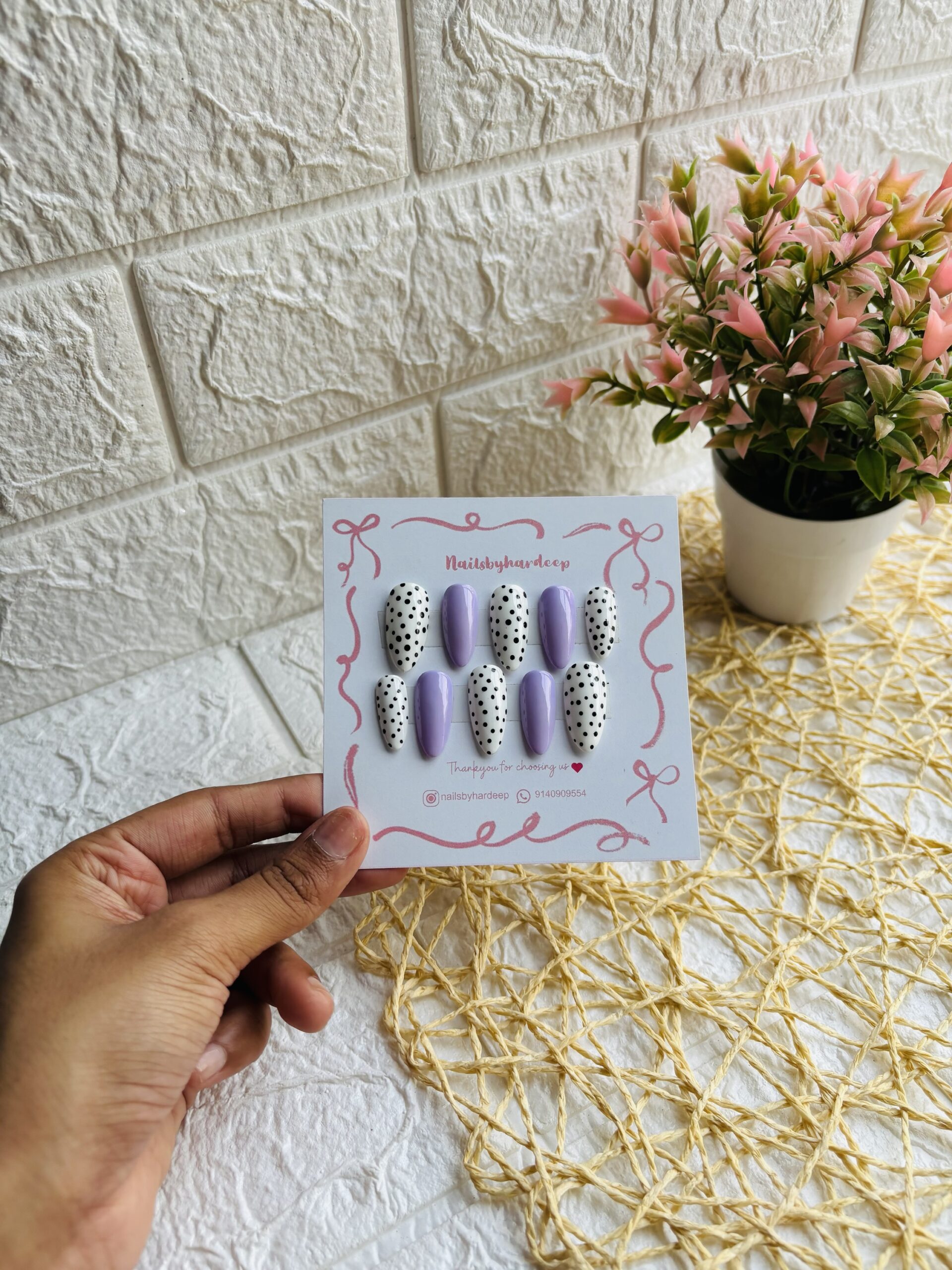 Lavender Presson Nails