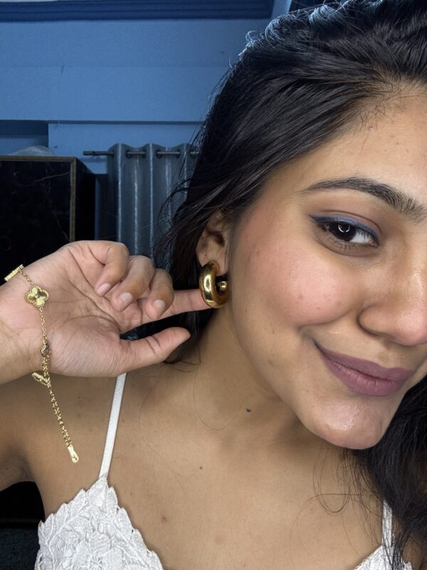 Golden Hoop Earrings - Image 3