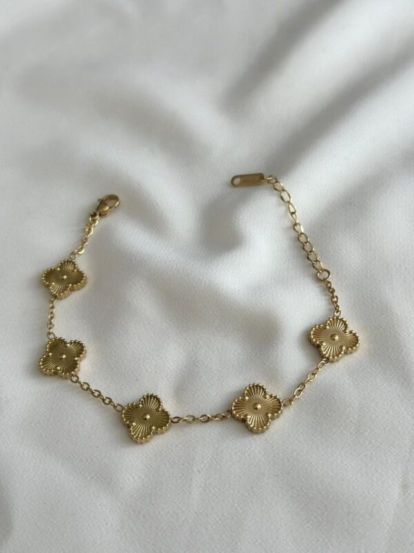Golden Clover Chain Bracelet - Image 2