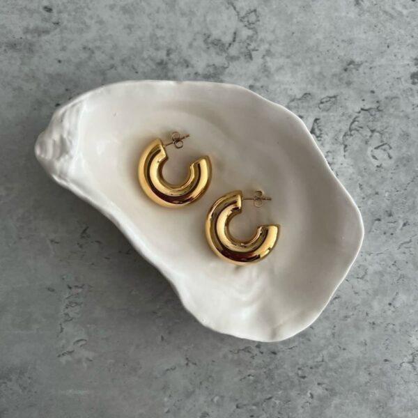 Golden Hoop Earrings - Image 4