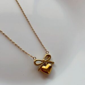Bow Heart Neck Chain
