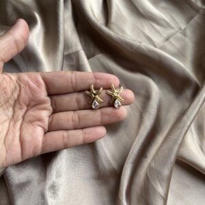 Golden Star Earring with Stones