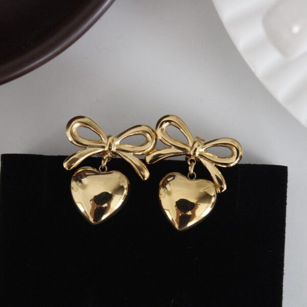 Cute Bow Heart Earring - Image 3