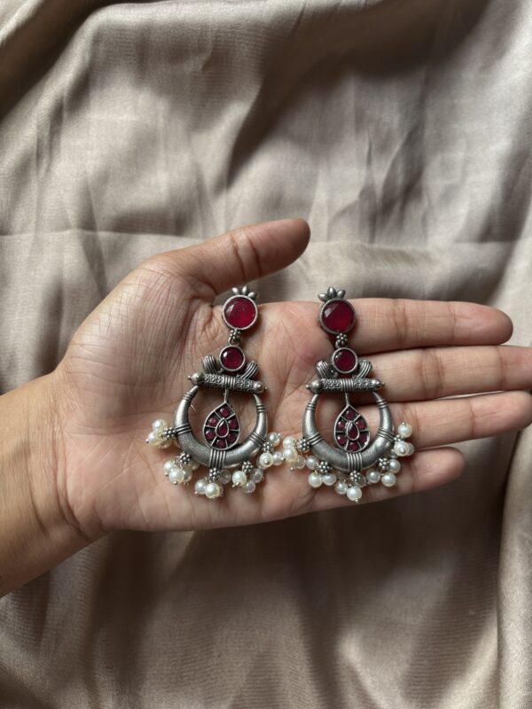 Pink Oxidised earring - Image 2