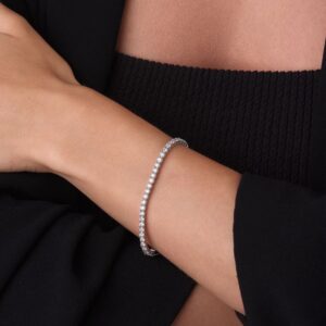 Silver Stone Chain Bracelet